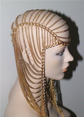 Cleopatra Headpiece, Gold Chain Headpiece, Wedding Veil Piece, Bridal Headpiece, Guinevere Headpiece