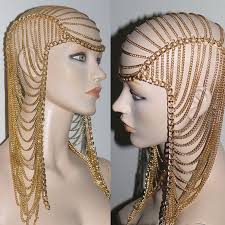 Cleopatra Headpiece, Gold Chain Headpiece, Wedding Veil Piece, Bridal Headpiece, Guinevere Headpiece