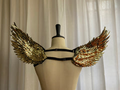 3D Sequin Shoulder Wings, Wings Epaulette, Wings Shoulder Jewelry, Gothic Epaulette, High Couture Shoulder Accessories Performance Props