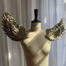 3D Sequin Shoulder Wings, Wings Epaulette, Wings Shoulder Jewelry, Gothic Epaulette, High Couture Shoulder Accessories Performance Props