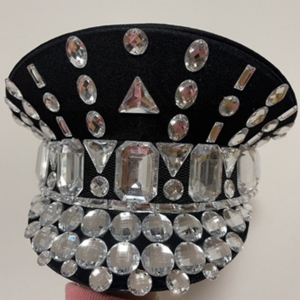 Steampunk Captain Hat for Party, Festival, Dj and EDM, Jeweled Rhinestone Sequin Crown Tiara