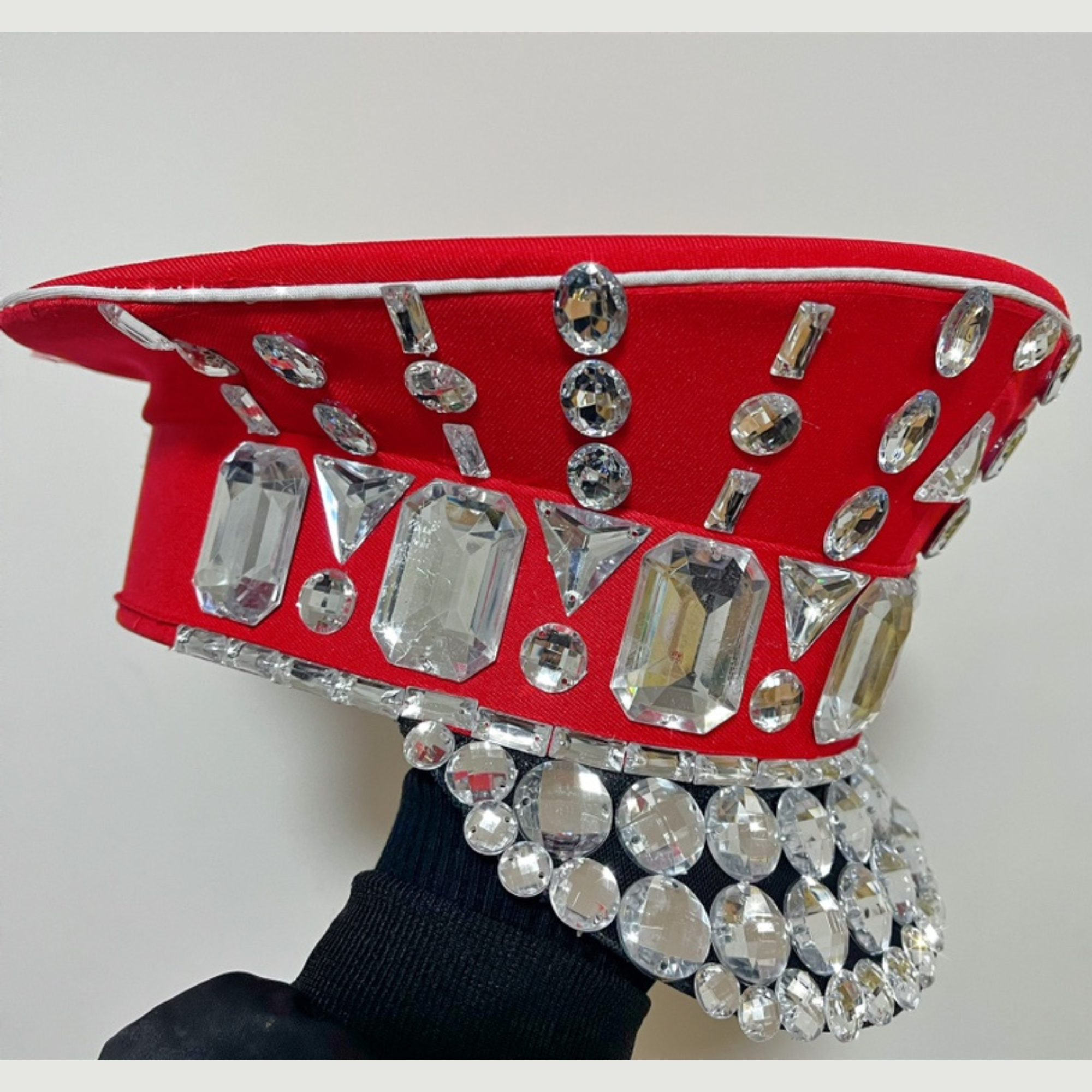 Steampunk Captain Hat for Party, Festival, Dj and EDM, Jeweled Rhinestone Sequin Crown Tiara