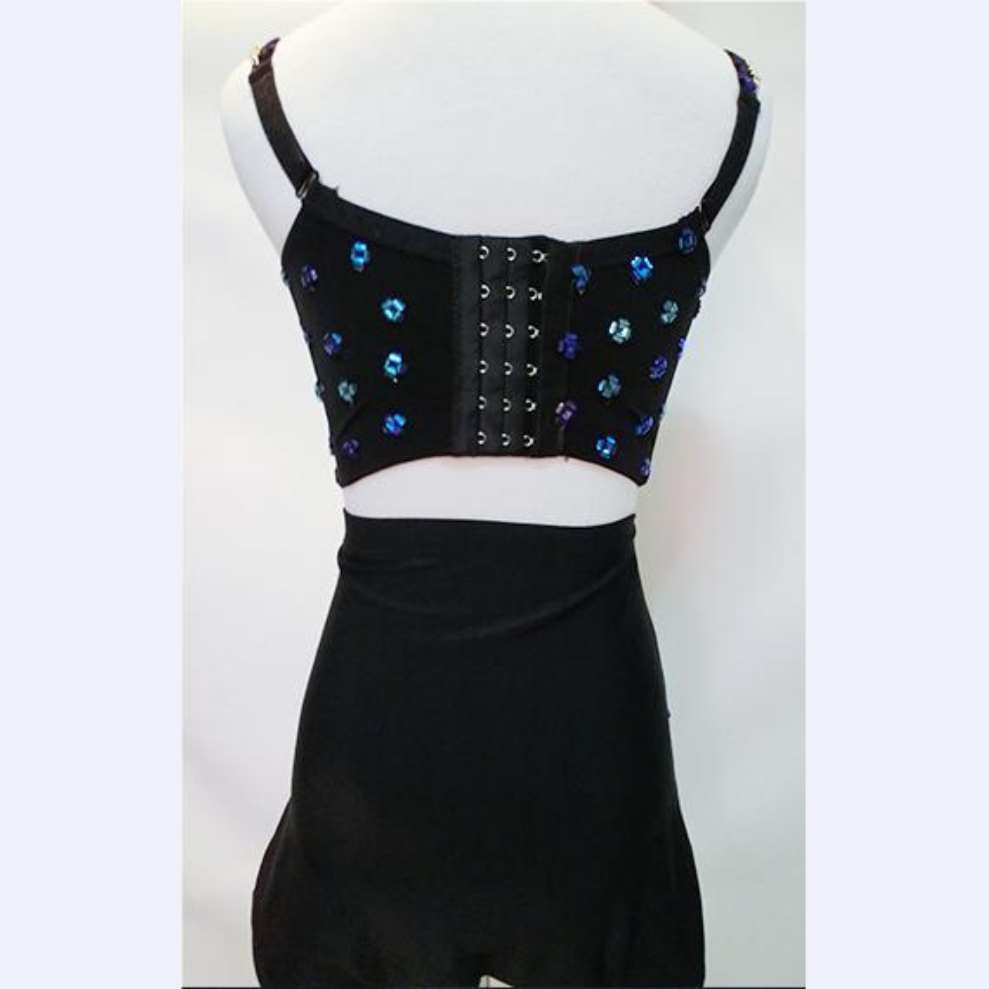 Baroque Performance Outfit Luxurious Iridescent Chain-Link Short Camisole and High-Waisted Ultra-Shorts Suit with Faux Collar Nightclub Chic Three-Piece Set